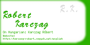 robert karczag business card