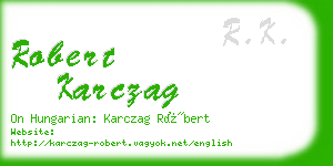 robert karczag business card